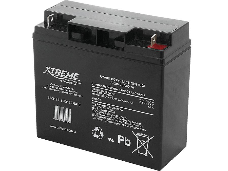 12V 20Ah AGM gélová batéria, núdzový výkon, Rozmery: - Dĺžka: 181mm - Šírka: 77mm - Výška: 163mm