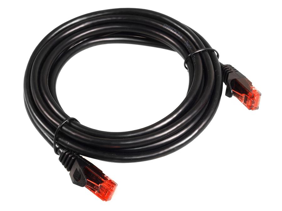 Síťový kabel UTP LAN CAT6 zakončený konektory RJ45, černý - 5m