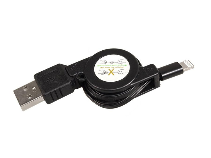 USB-lightning 8P čierny navíjací kábel Maclean MCTV-731
