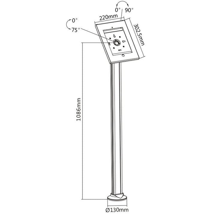 Podlahový stojan na tablet MC-678 iPad 2/3/4/Air/Air2 Anti-Theft