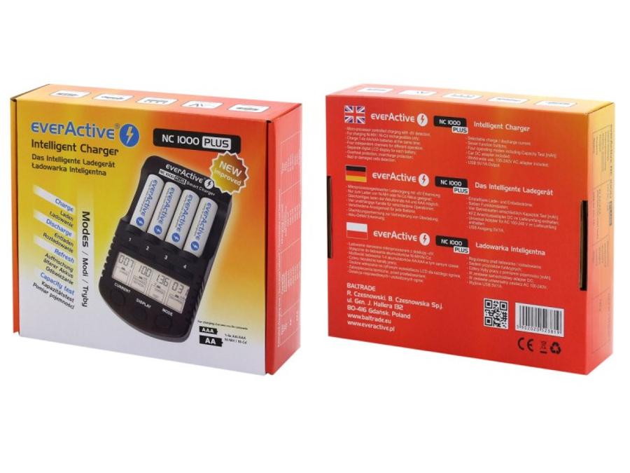 Mikroprocesorová nabíjačka EverActive NC1000 PLUS NOVINKA