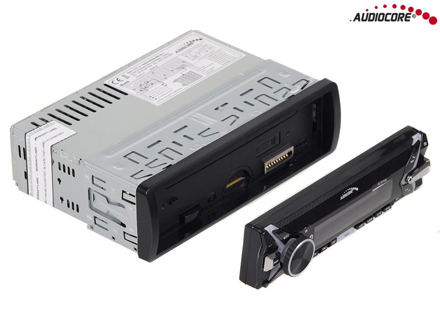Autorádio Audiocore AC9710  Stereo MP3 / WMA / USB / RDS / SD Odejmovaný panel ISO Multicolor Bluetooth