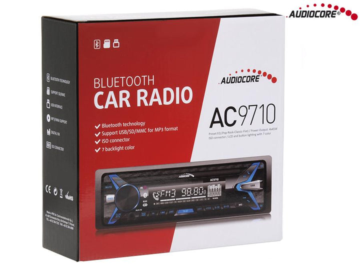 Autorádio Audiocore AC9710  Stereo MP3 / WMA / USB / RDS / SD Odejmovaný panel ISO Multicolor Bluetooth