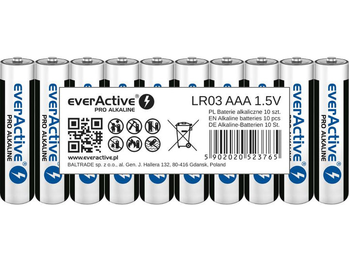 10x BATÉRIE LR03 AAA ALKALICKÉ BATÉRIE EverActive