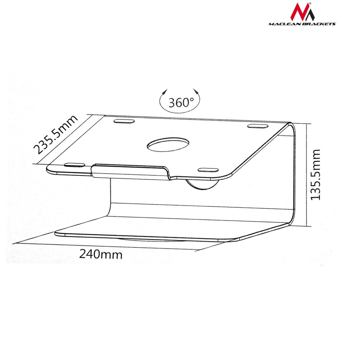 HLINÍKOVÝ STAV PRE LAPTOP STANICE MC-730 360