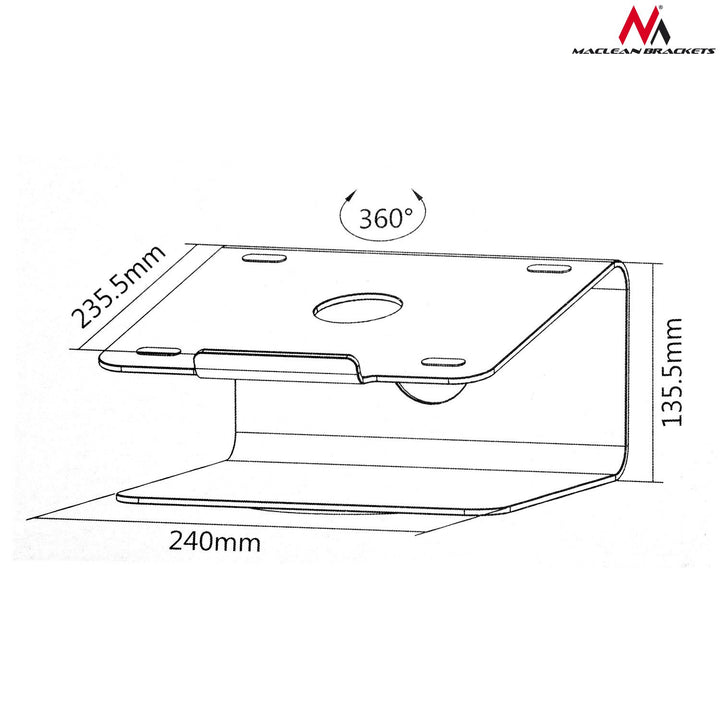 HLINÍKOVÝ STAV PRE LAPTOP STANICE MC-730 360