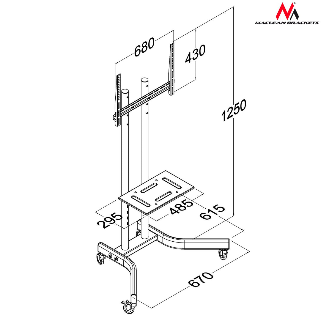 Maclean MC-739 - Uhlopriečka až 40 kg a 32 "- 65"