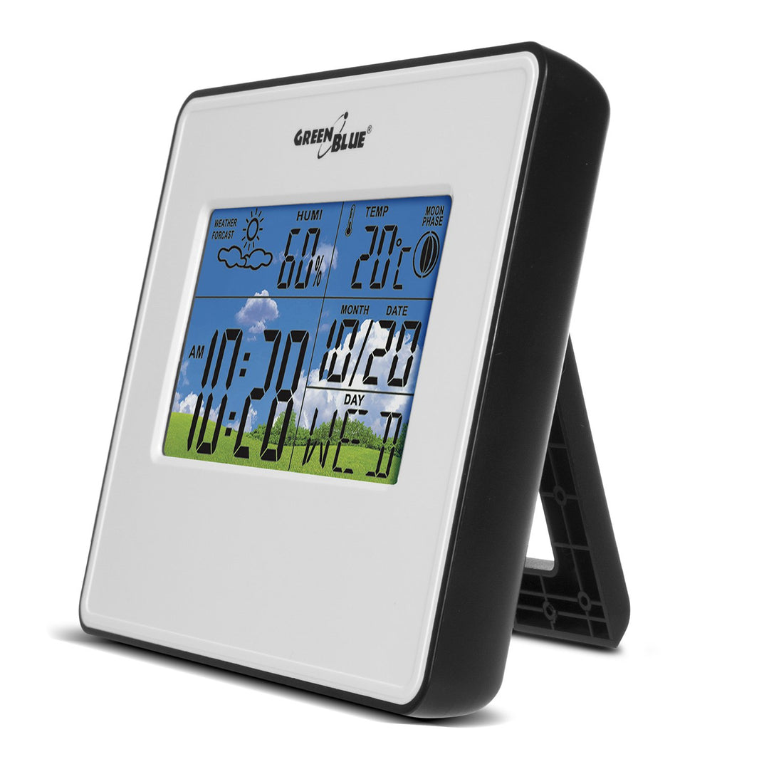 Meteorologická stanica hodiny calendar mesiac fáza GreenBlue GB148B čierna