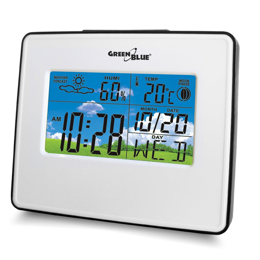 Meteorologická stanica hodiny calendar mesiac fáza GreenBlue GB148B čierna