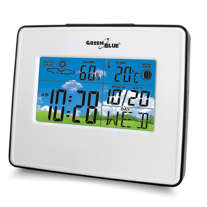 Meteorologická stanica hodiny calendar mesiac fáza GreenBlue GB148B čierna