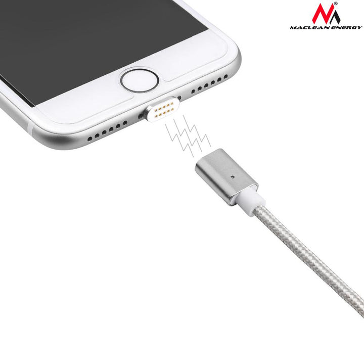Maclean Energy USB Type-C kábel MCE178 magnetický strieborný
