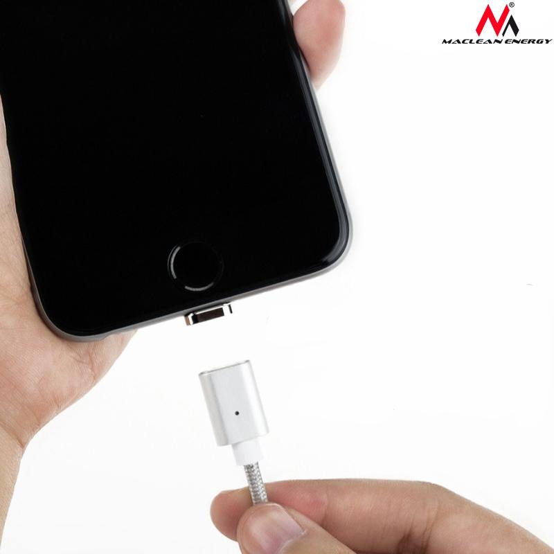 Maclean Energy USB Type-C kábel MCE178 magnetický strieborný