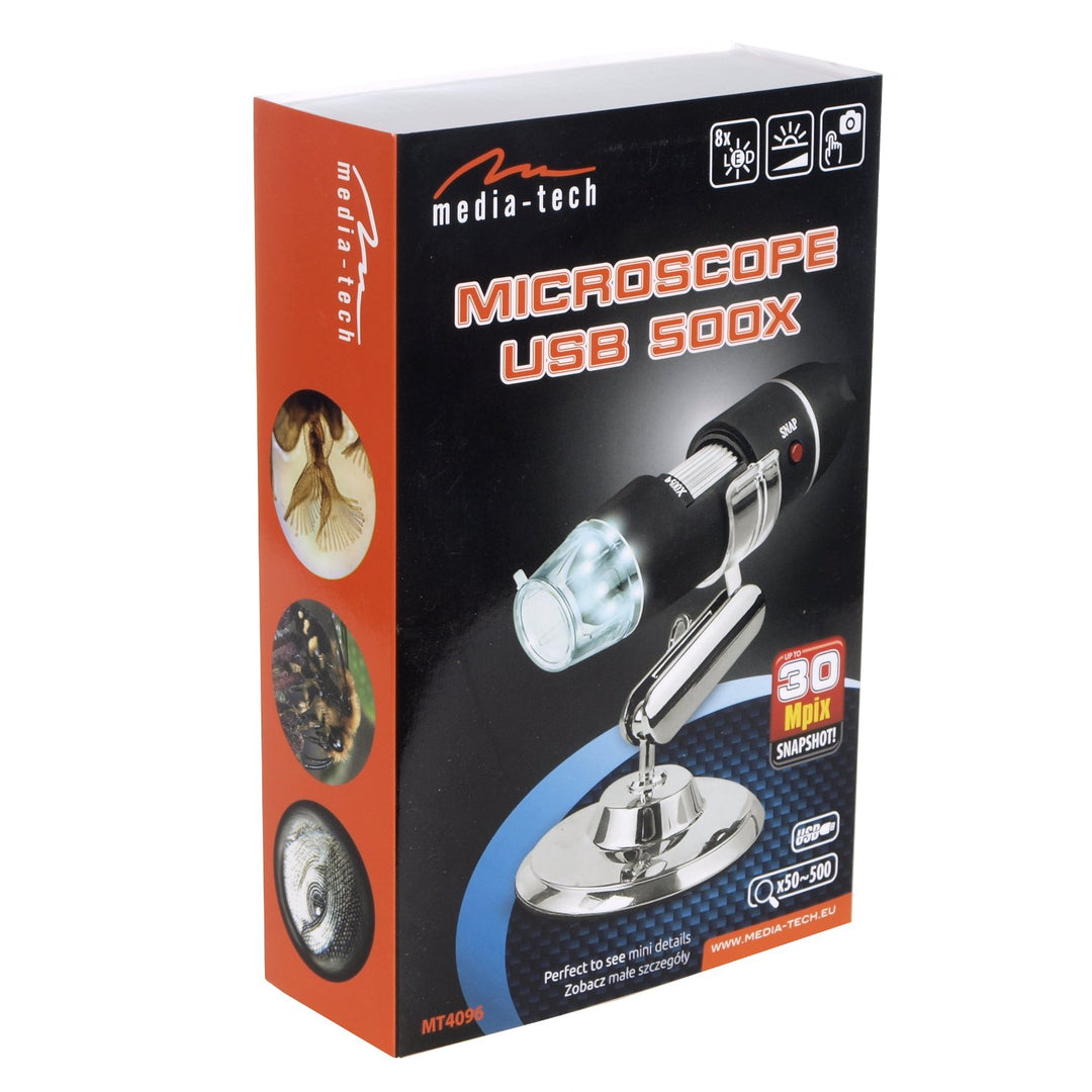 USB digitálny mikroskop / zväčšovacie sklo / mikroskop MT4096 Media-Tech zväčšenia od x50 do x500
