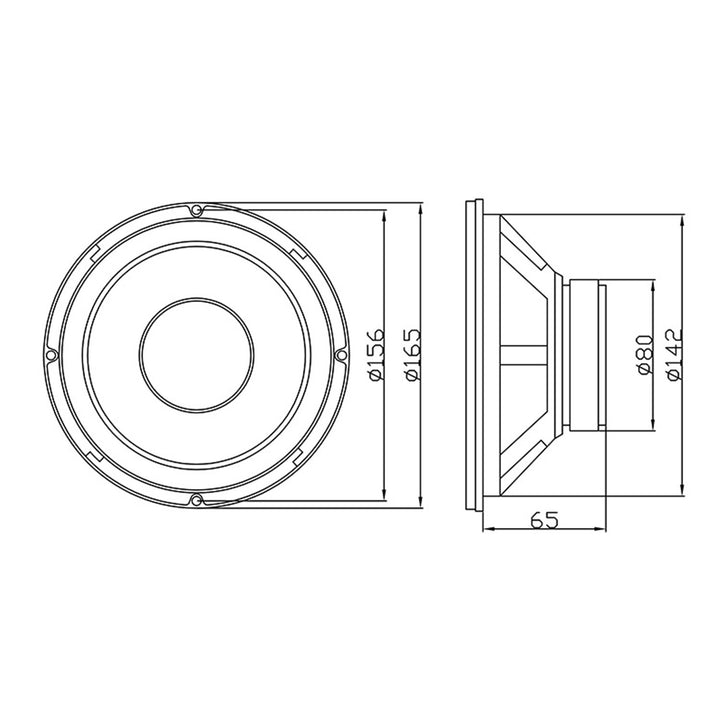 Basový reproduktor 100W 8 Ohm 6.5 &#39;&#39; Blow B-165 papierová membrána na penové suspenziu