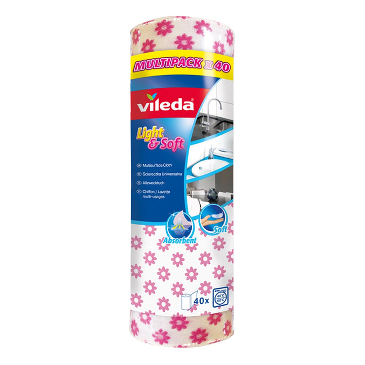 Vileda Light & Soft role Utierka VILEDA Light & Soft role v úlohe handrička 40 kusu 40 položiek