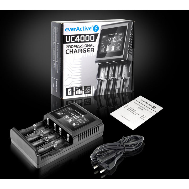 Nabíjačka pre cylindrické akumulátory Li-ion a Ni-MH everActive UC-4000