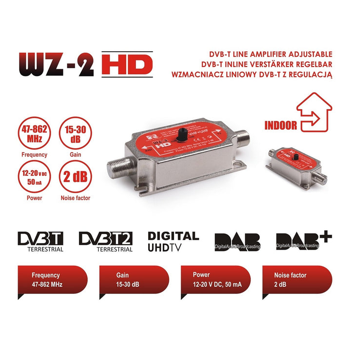 Red Eagle WZ-2 nastaviteľný lineárny anténny zosilňovač