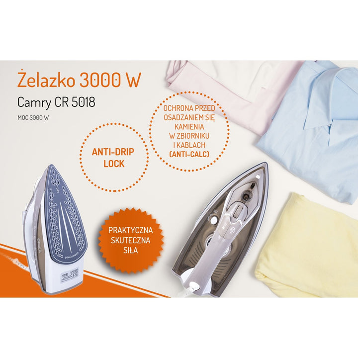 Camry CR 5018 Naparovacia žehlička 3000W ANTICALC ANTIDRIP