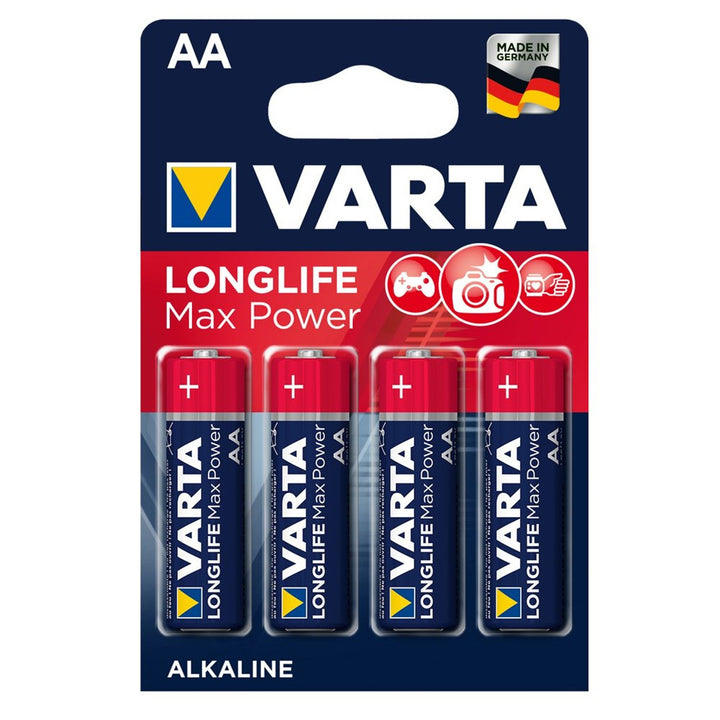 4x alkalické batérie Varta Longlife Max Power AA, vysoká kvalita
