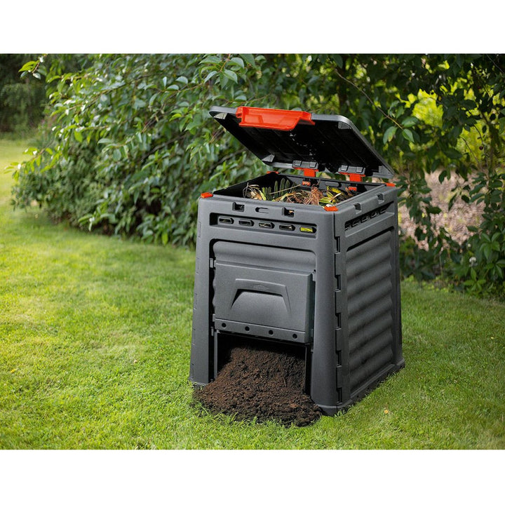 Kompostér Keter Eco 320L Klapky na vyberanie kompostu z dvoch strán