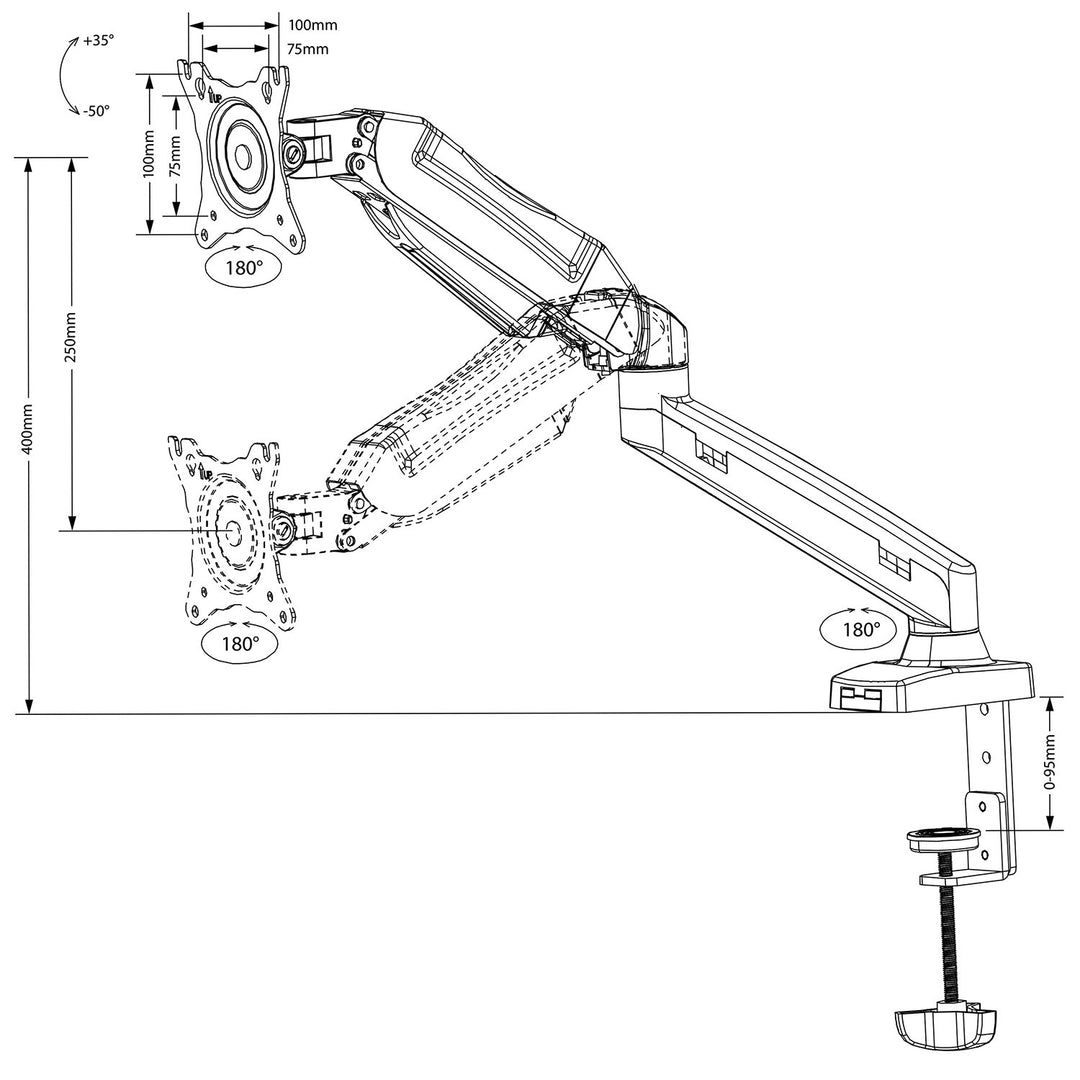 Držiak na monitor čierny Maclean MC-860 13"-27" 8kg