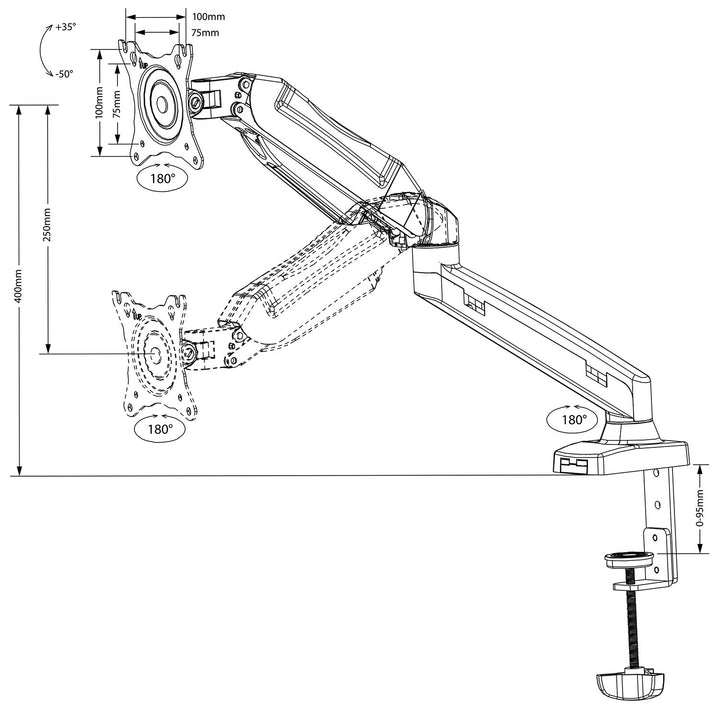 Držiak na monitor čierny Maclean MC-860 13"-27" 8kg