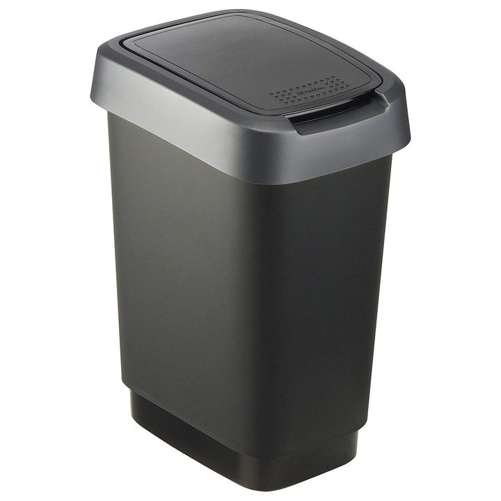 Odpadkový kôš Rotho Twist 10 L čierny / strieborný