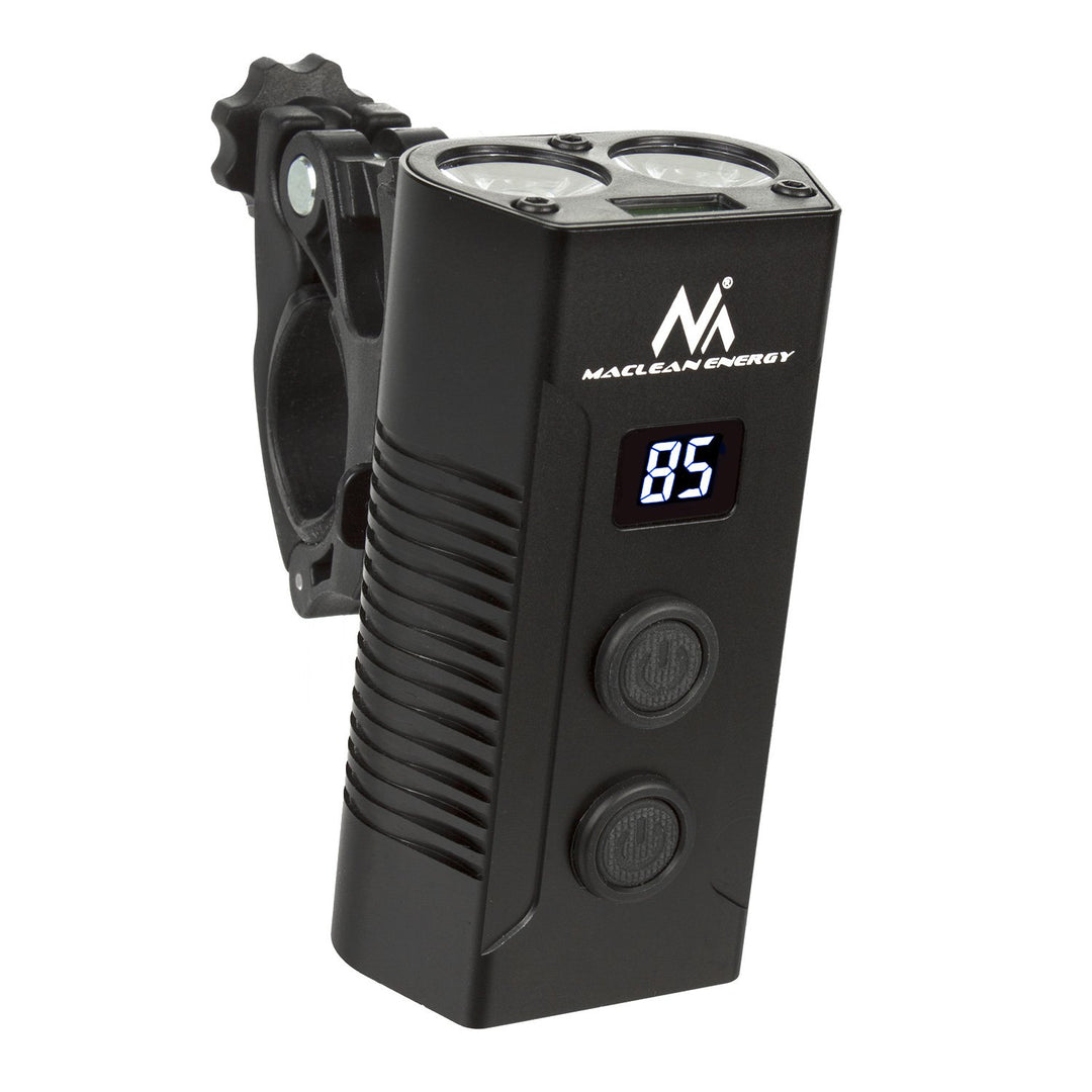 Svietidlo na bicykel XML+COB LED 750 lumenov LED Maclean Energy + powerbank set MCE308 výkonný