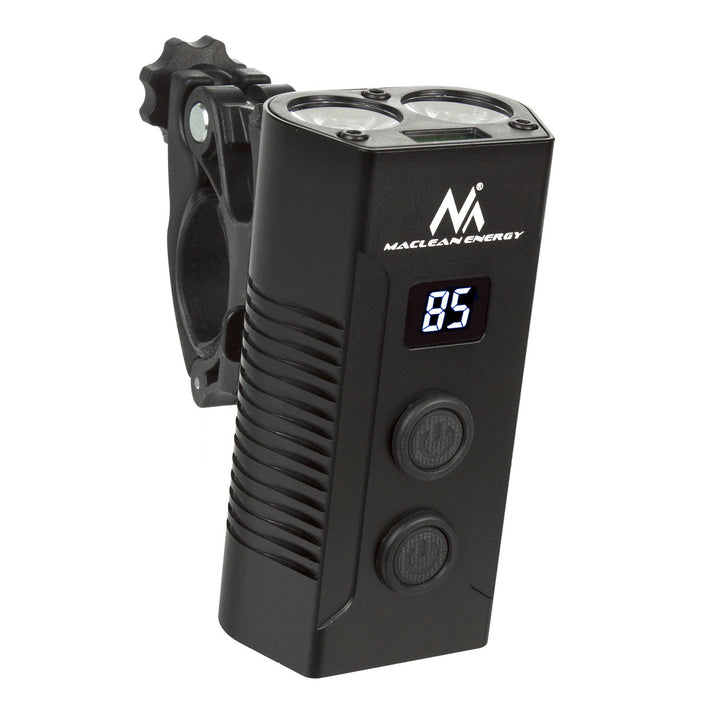 Svietidlo na bicykel XML+COB LED 750 lumenov LED Maclean Energy + powerbank set MCE308 výkonný
