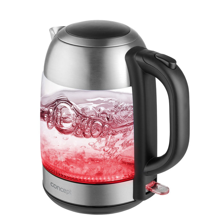 Rýchlovarná kanvica 1,7 l sklenená Concept RK4080 nerezová oceľ