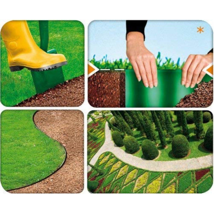 Vodotesné a pružné plastové vlnité záhradné obruby 10 cm x 9 m Cellfast Green