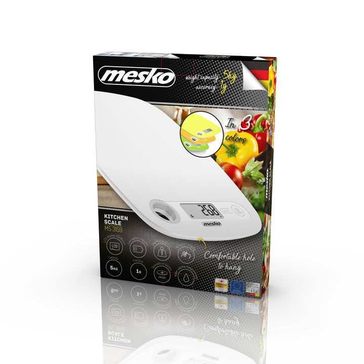 Elektronická kuchynská váha LCD Mesko MS 3159w biela