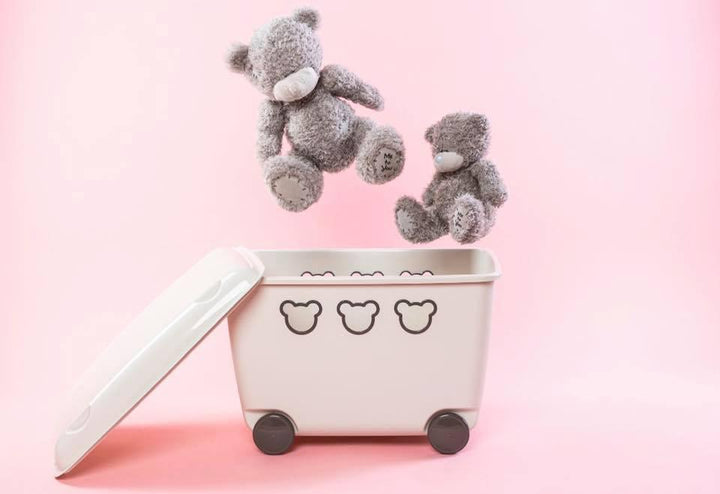 Veľký úložný box kontajner na hračky kolesá 55L Teddy Bear Doll Detská izba