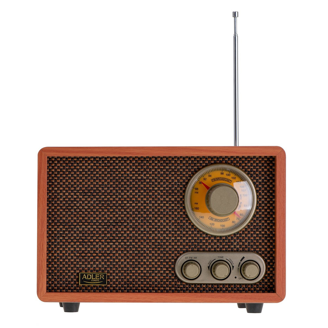 Retro FM AM rádio s Bluetooth Adler AD 1171 s drevenou skrinkou