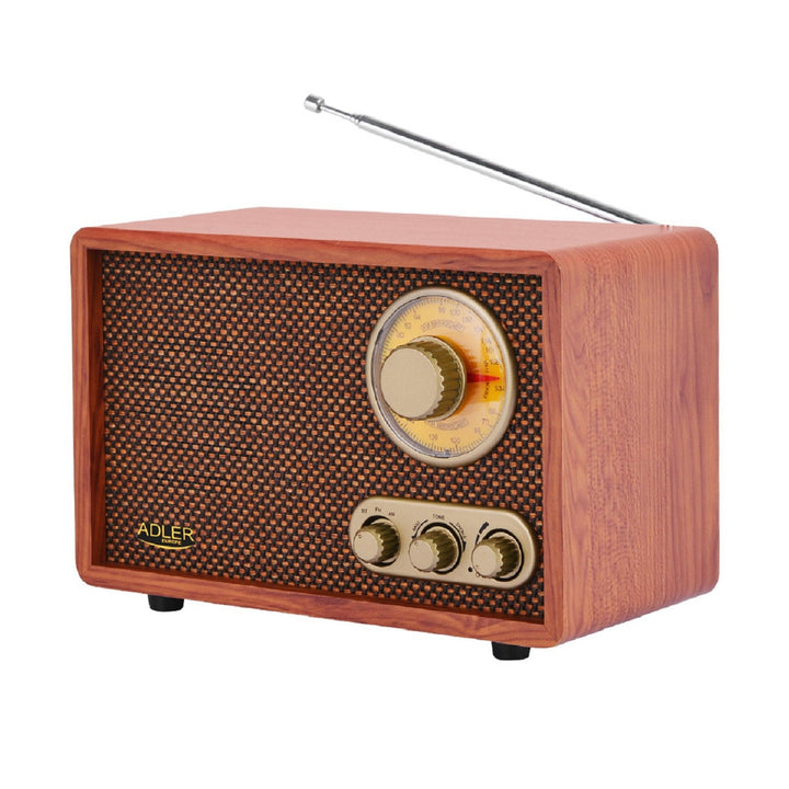 Retro FM AM rádio s Bluetooth Adler AD 1171 s drevenou skrinkou