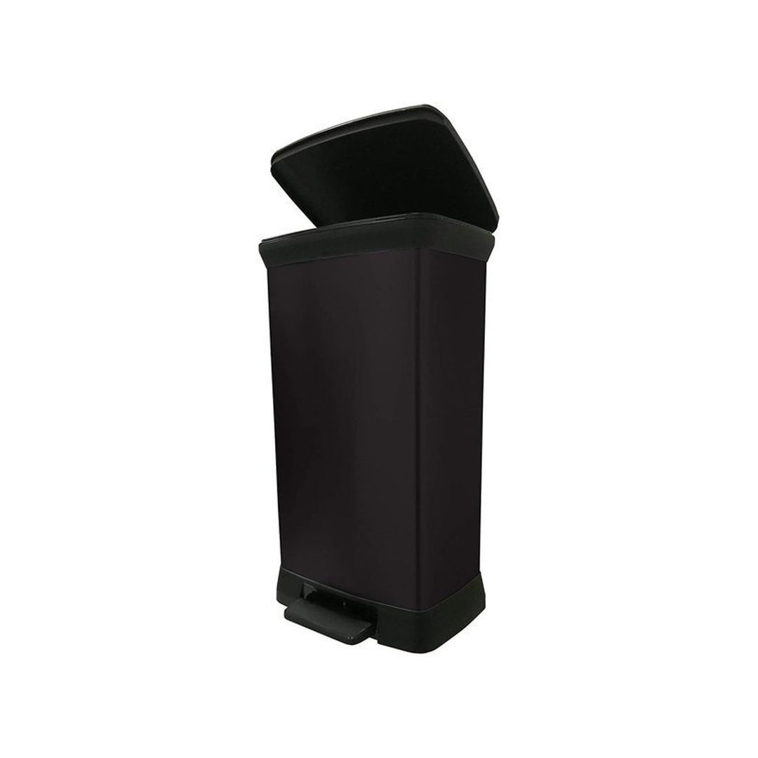 CURVER DECO BIN 50L metalizovaný odpadkový kôš s pedálom - čierny