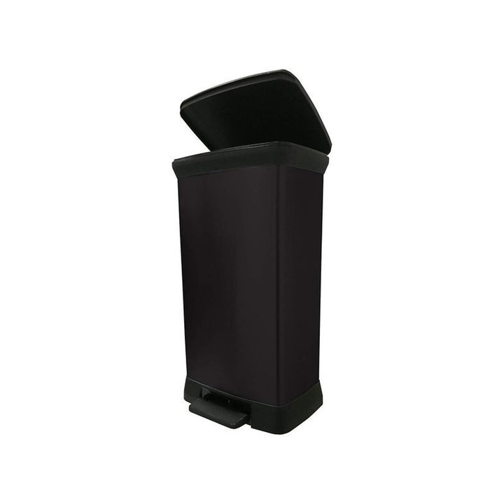 CURVER DECO BIN 50L metalizovaný odpadkový kôš s pedálom - čierny