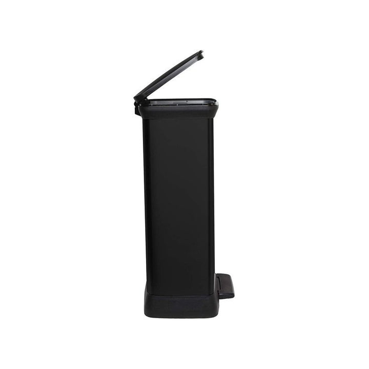CURVER DECO BIN 50L metalizovaný odpadkový kôš s pedálom - čierny