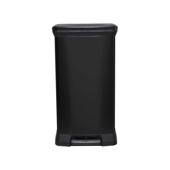 CURVER DECO BIN 50L metalizovaný odpadkový kôš s pedálom - čierny