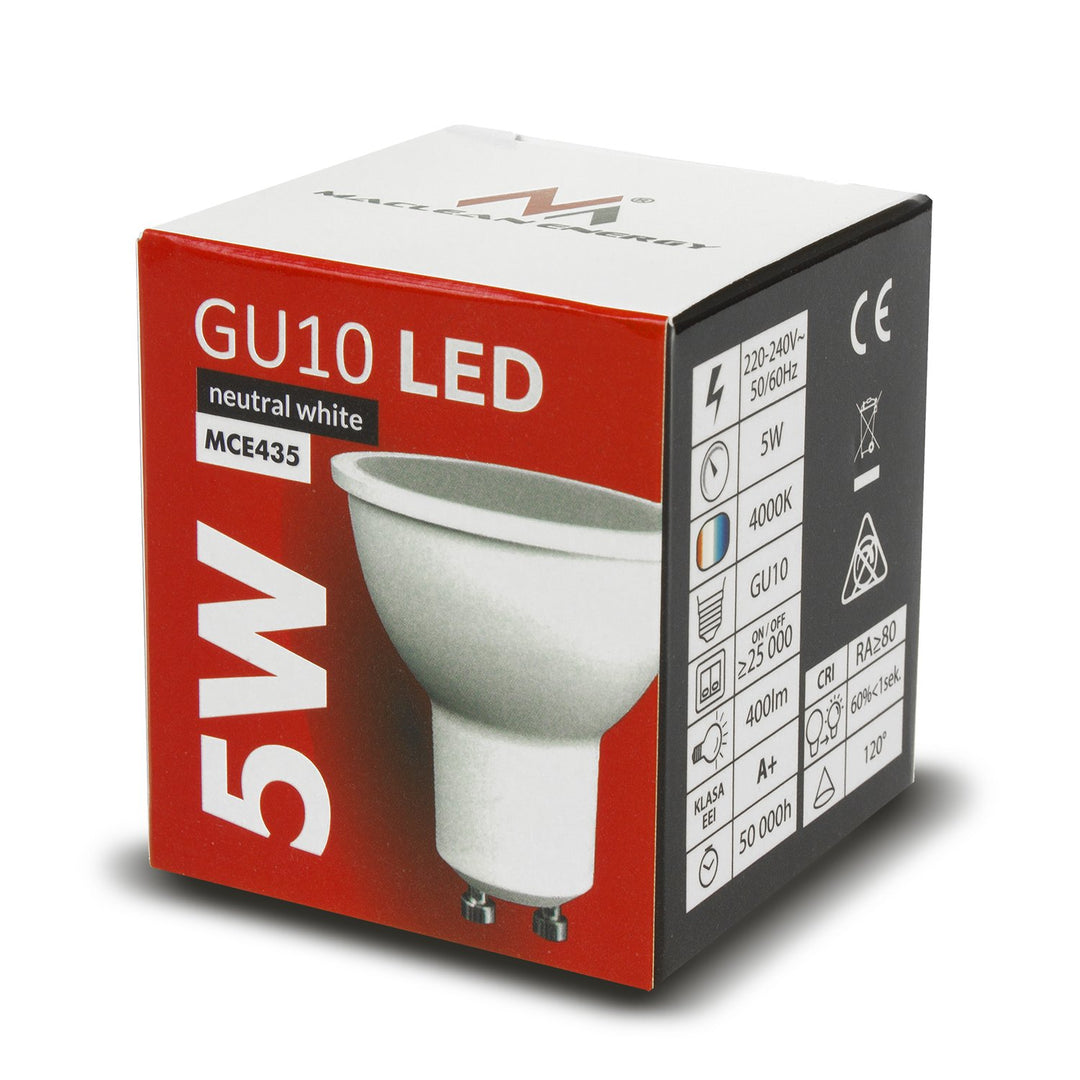 LED žiarovka GU10 5W Maclean Energy MCE435 WW teplá biela 3000K, 220-240V~, 50/60Hz, 400 lumenov