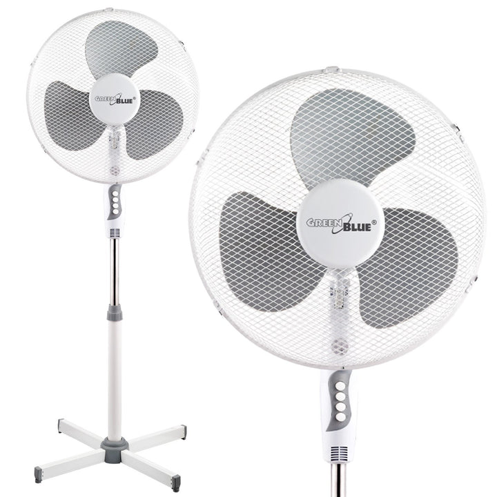 Podlahový ventilátor GreenBlue,40W, s 3 stupňami výkonu ventilátora, výška 1,20 m, 1,5 m kábel, GB560