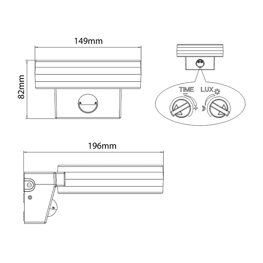 Maclean Energy MCE365 Nástenné svietidlo LED so senzorom PIR - PC+ALU, 20W (1700lm) Neutrálna biela 4000K IP65 sivá