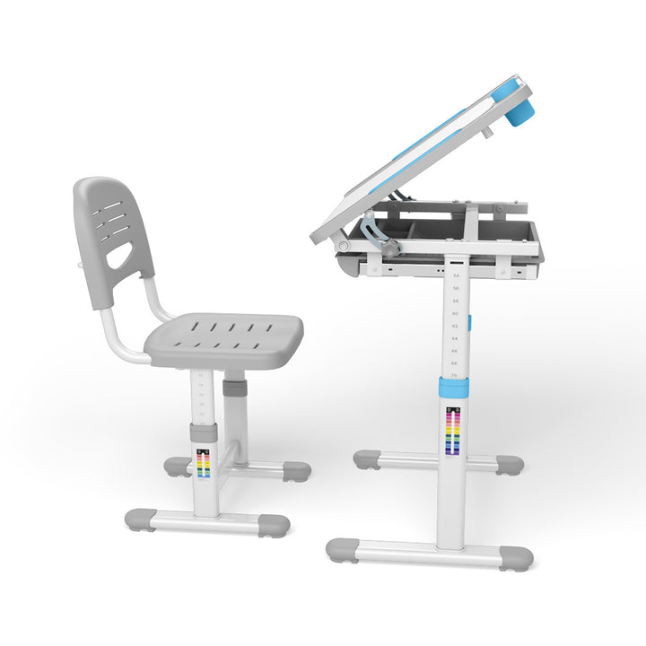 Ergonomický detský stôl s manuálnym nastavením výšky a stoličkou Ergo Office, modrý, max. 75 kg, ER-418