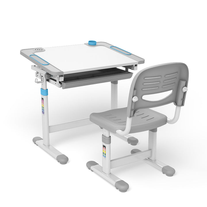 Ergonomický detský stôl s manuálnym nastavením výšky a stoličkou Ergo Office, modrý, max. 75 kg, ER-418