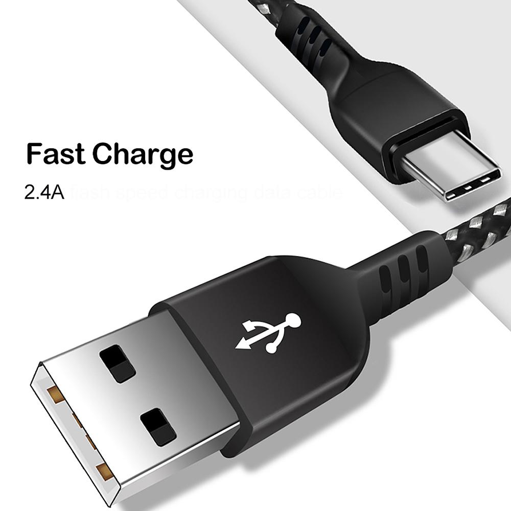 Kábel USB C podporujúci rýchle nabíjanie 2,4A Maclean Energy MCE471 čierny dĺžka 1m 5V/2,4A - prenos dát