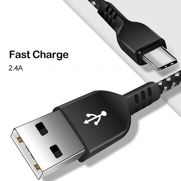 Kábel USB C podporujúci rýchle nabíjanie 2,4A Maclean Energy MCE471 čierny dĺžka 1m 5V/2,4A - prenos dát