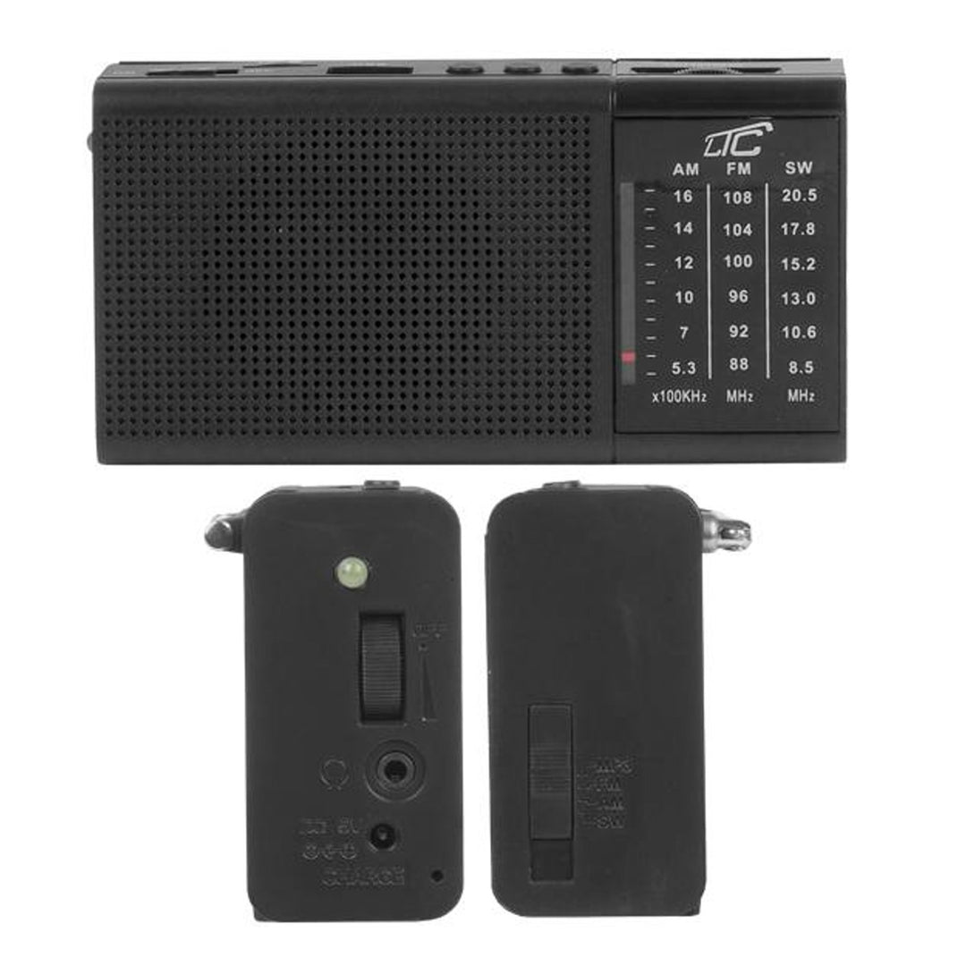 PRENOSNÉ RÁDIO LTC REGA S USB, TF, AUX, MINI LED BATERKOU A BATÉRIOU BL-5C, ČIERNE