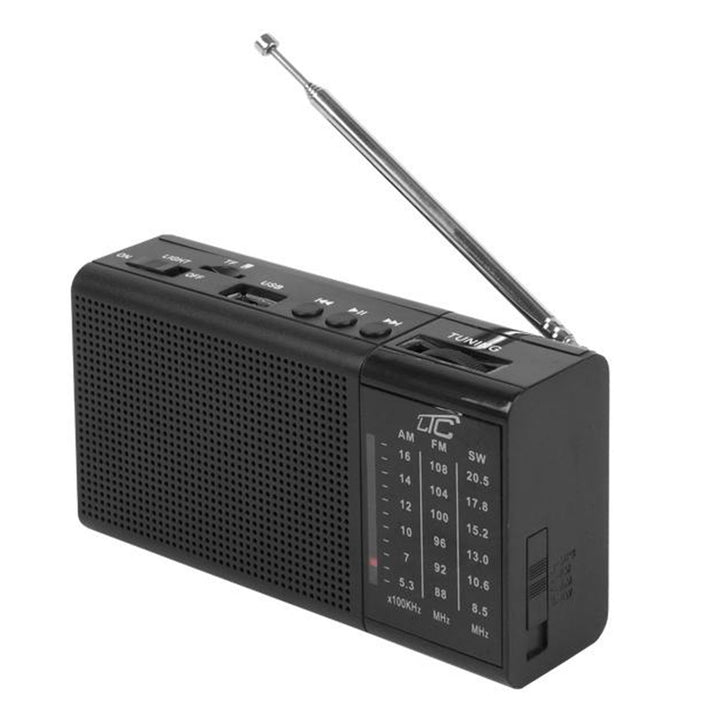 PRENOSNÉ RÁDIO LTC REGA S USB, TF, AUX, MINI LED BATERKOU A BATÉRIOU BL-5C, ČIERNE