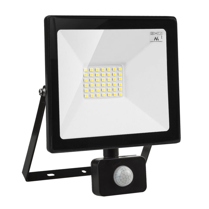 LED reflektor s PIR snímačom pohybu 30W 2400 Lumen Vonkajšie osvetlenie Reflektor Slim IP44 Odolný proti striekajúcej vode (30W, studená biela 6000K)