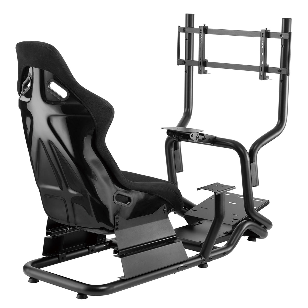Pretekársky simulátor Kokpit 3 v 1 Sedadlo do 130 kg Držiak radiacej páky Stojan na riadidlá Držiak TV do 50" Max. Vesa 400x200 ...